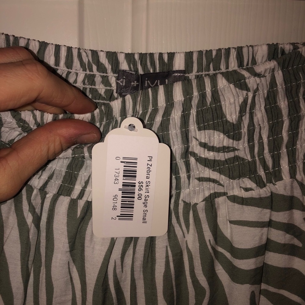 Sage Green Beach Skirt with Zebra design